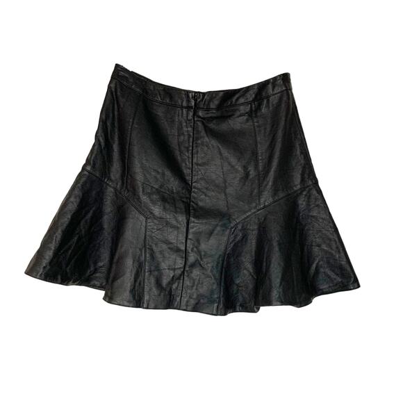REMAIN NWT Faux Leather Mini Skater Skirt High-Waisted Flare-Hem Black Sz Small - Picture 6 of 11